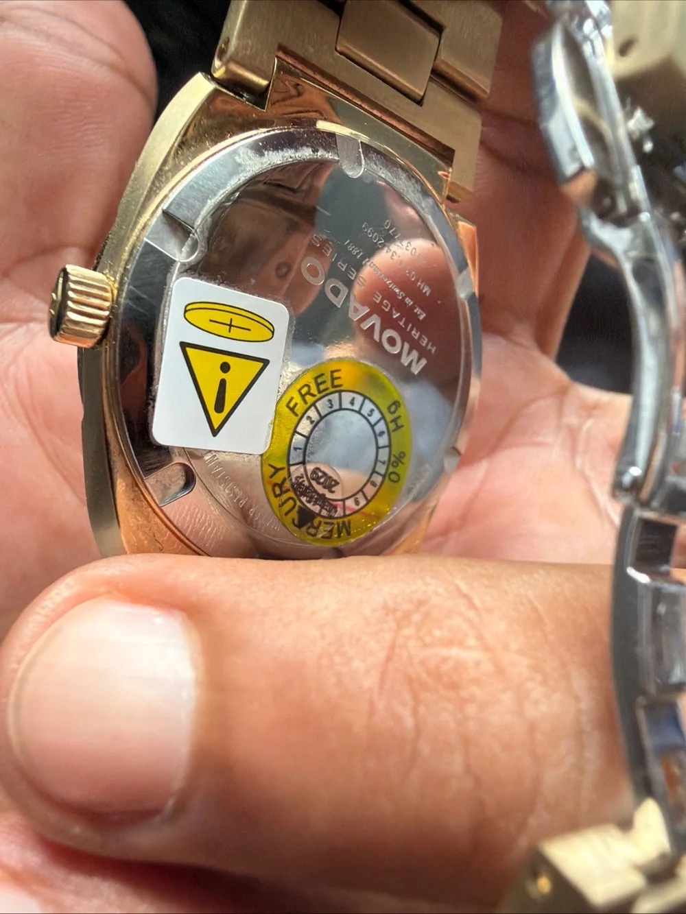 Movado Gold Stainless Steel Bracelet Watch with Date
